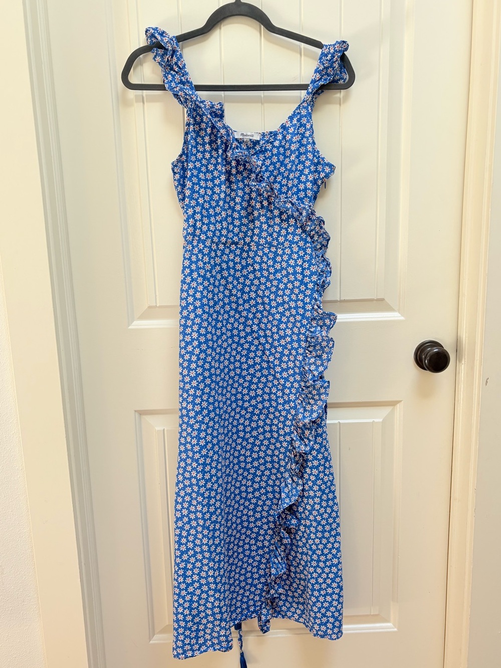 Madewell Daisy Floral Print Faux Wrap Dress with Ruffle, Size 4